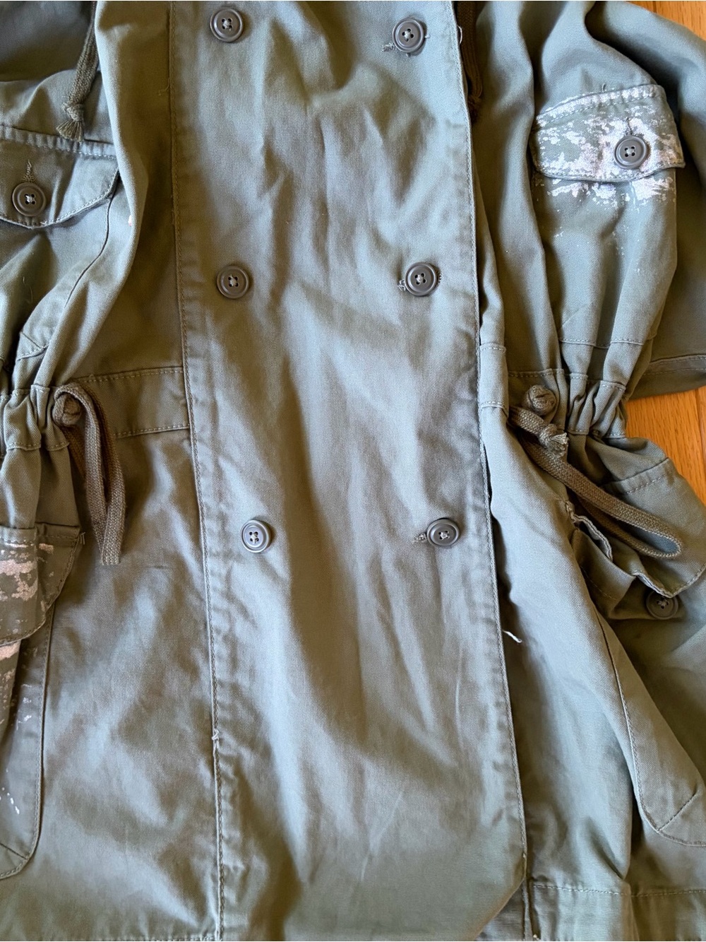 Zara Woman Olive Green Hooded Utility Anorak Jacket - Picture 2 of 9